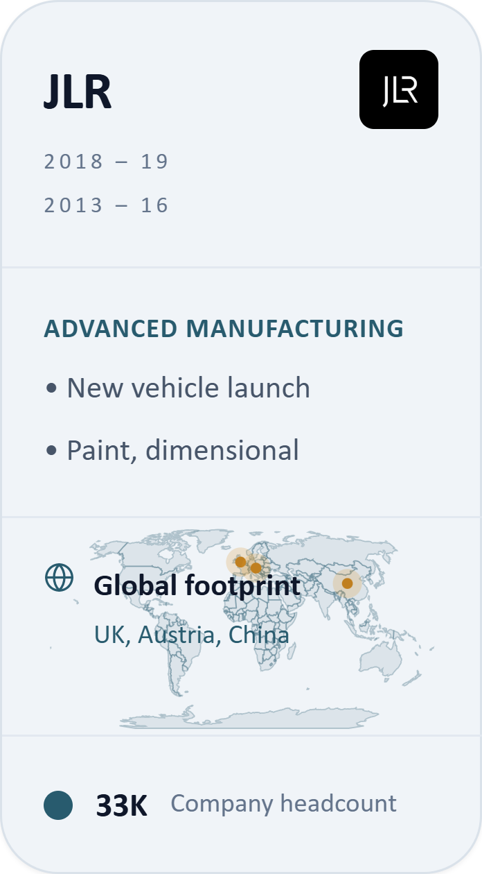 JLR, advanced manufacturing, global